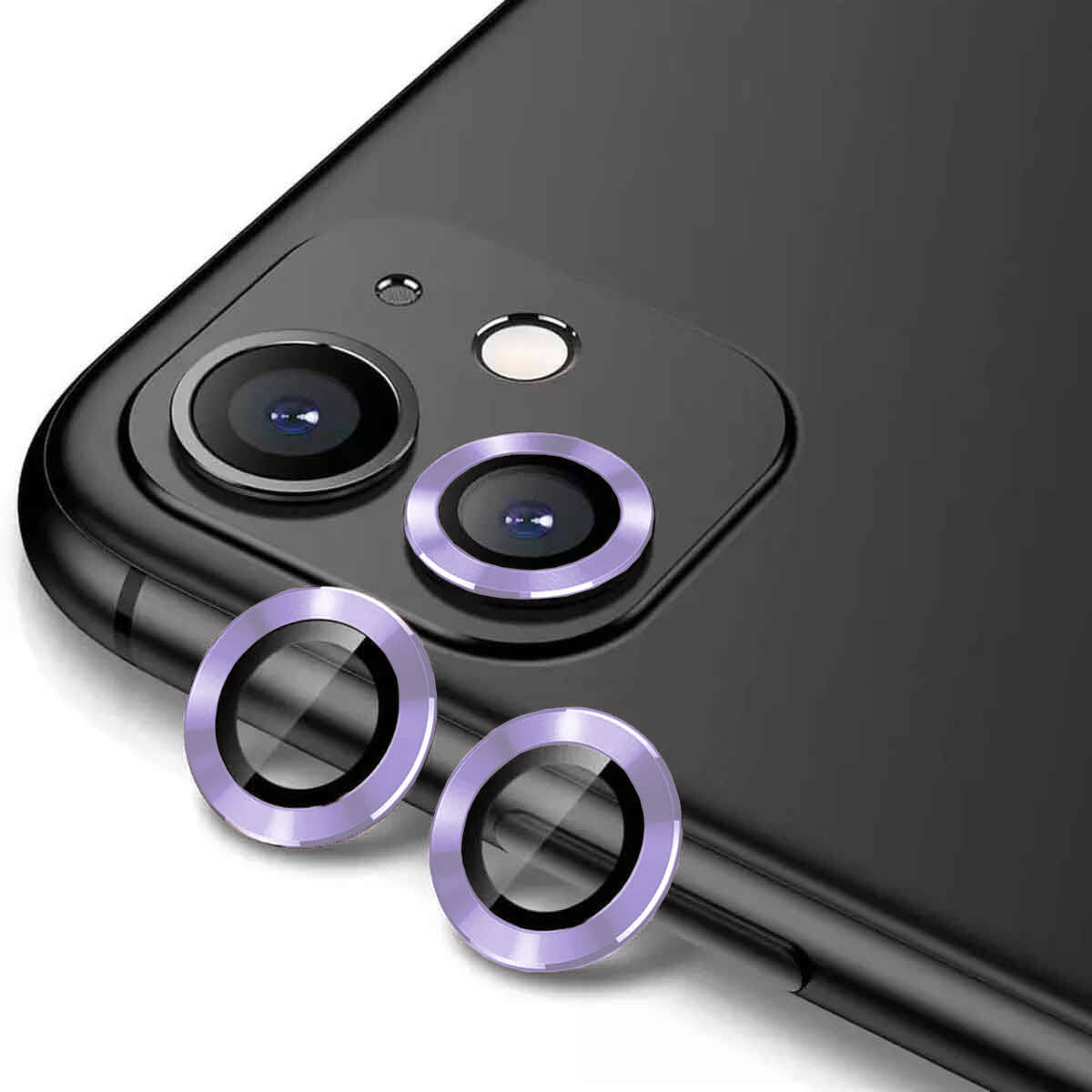 Apple iPhone 12 Mini Zore CL-12 Premium Safir Parmak İzi Bırakmayan Anti-Reflective Kamera Lens Koruyucu Lila