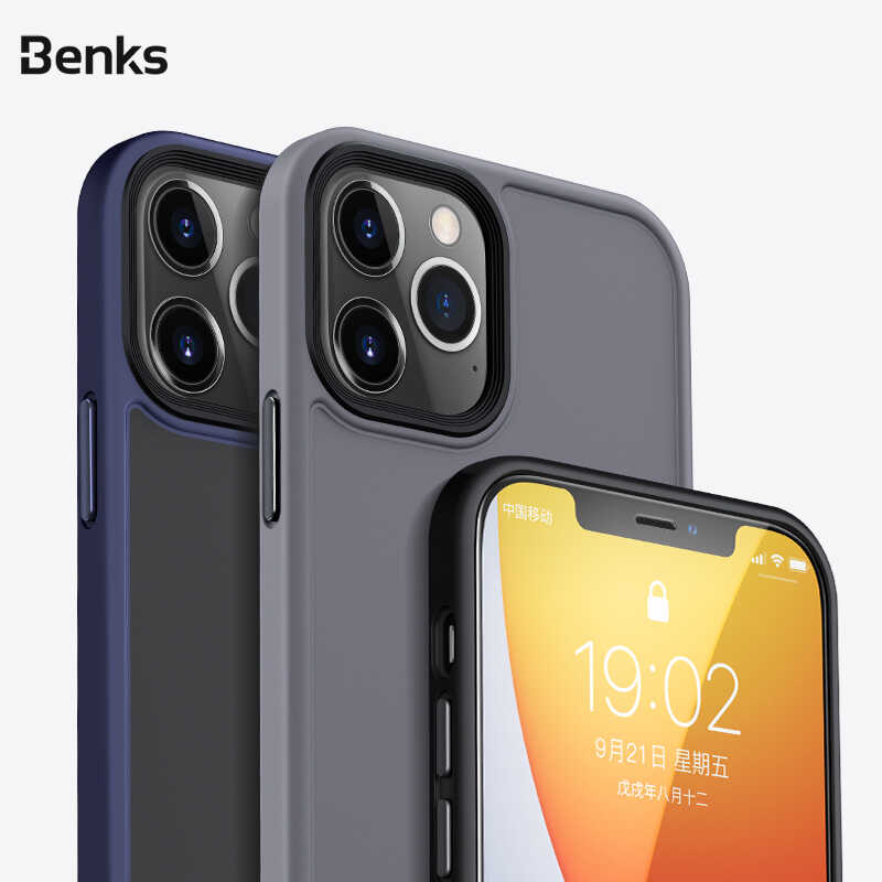Apple iPhone 12 Pro Kılıf Benks Hybrid Kapak Lacivert