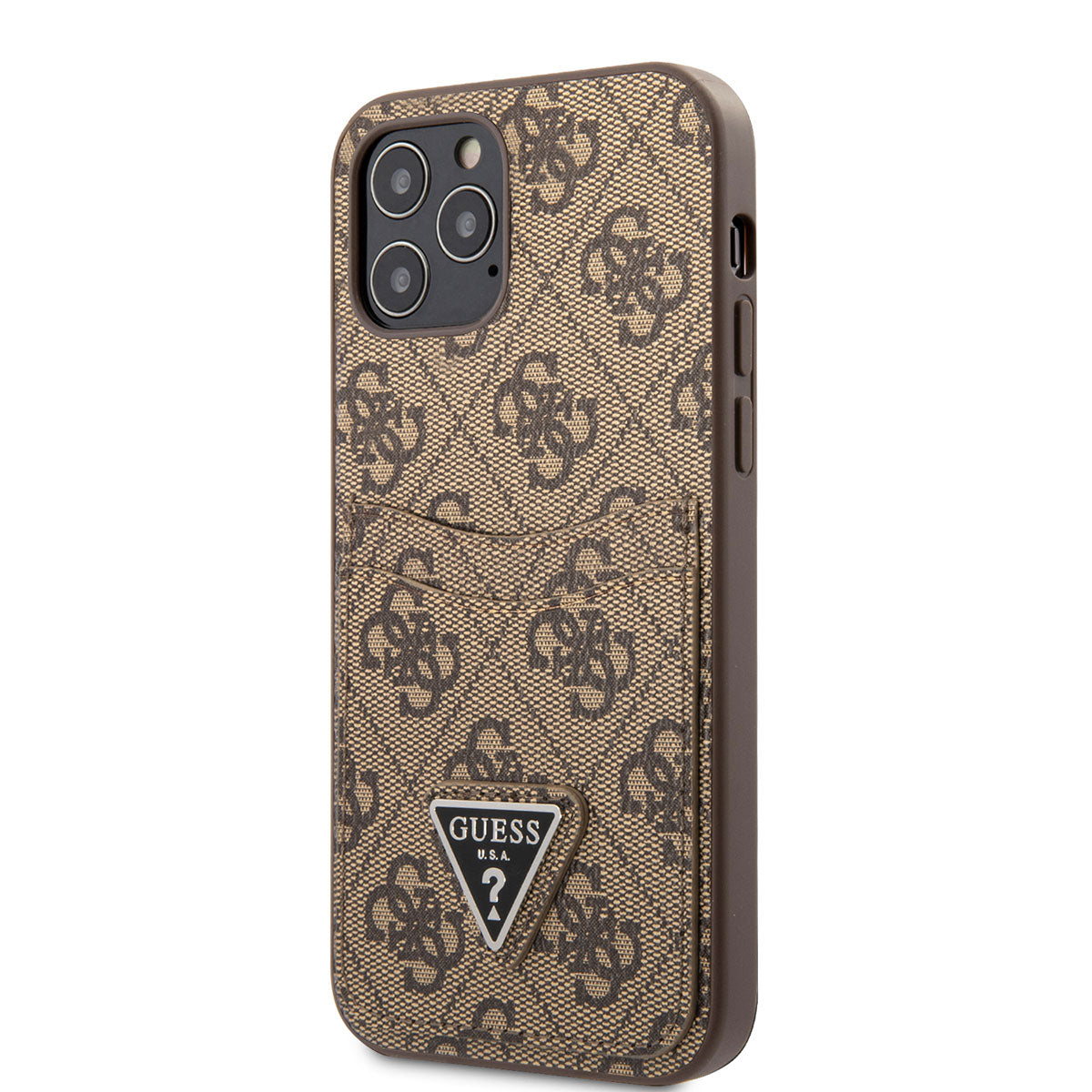 Apple iPhone 12 Pro Kılıf GUESS Çift Kart Bölmeli Kapak Siyah