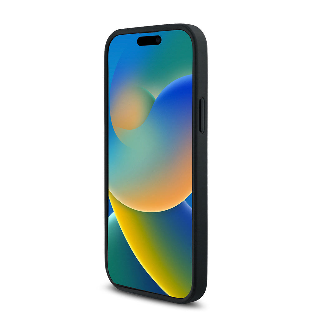 Apple iPhone 12 Pro Kılıf Guess Orjinal Lisanslı Magsafe Şarj Özellikli Small 4G Classic Kapak Siyah