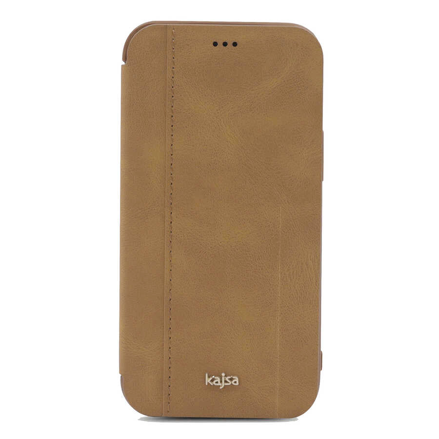 Apple iPhone 12 Pro Kılıf Kajsa Dale Serisi Parallel PU Folio Kapaklı Kılıf Yeşil