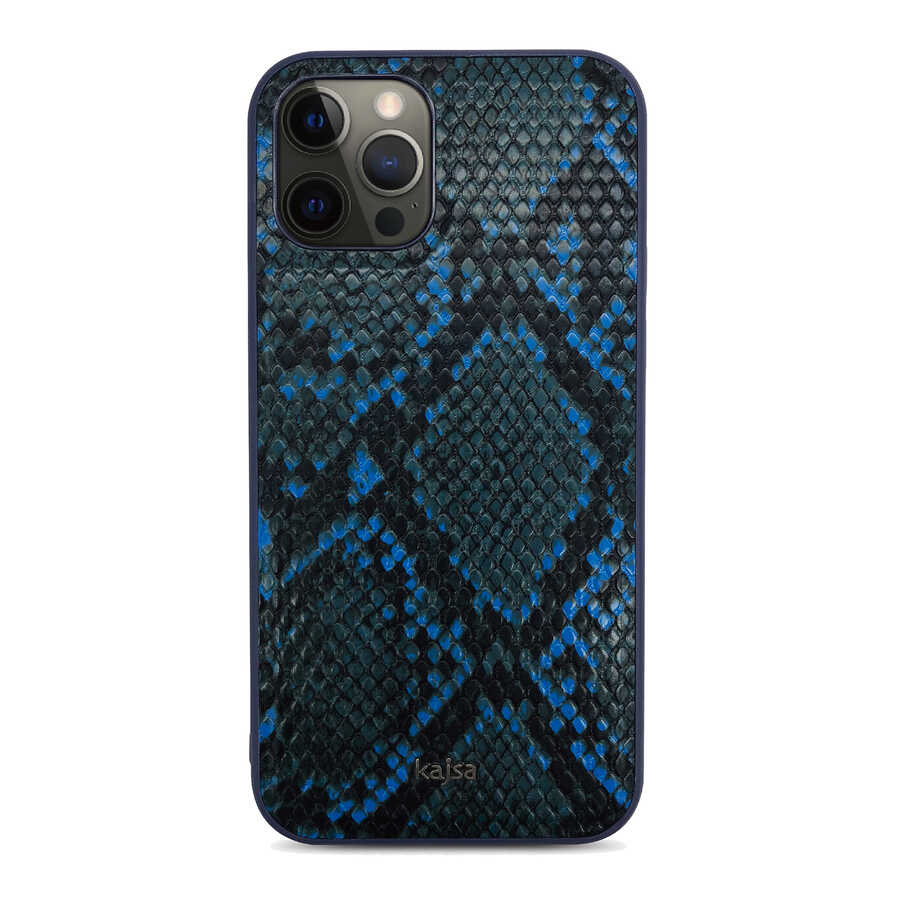 Apple iPhone 12 Pro Kılıf Kajsa Glamorous Serisi Snake Pattern Kapak Yeşil