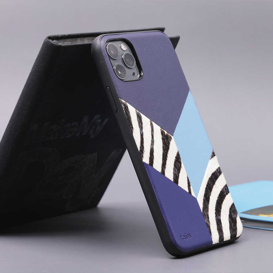 Apple iPhone 12 Pro Kılıf Kajsa Glamorous Serisi Zebra Combo Kapak Füme