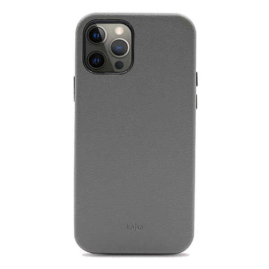 Apple iPhone 12 Pro Kılıf Kajsa Litchi Kapak Gri