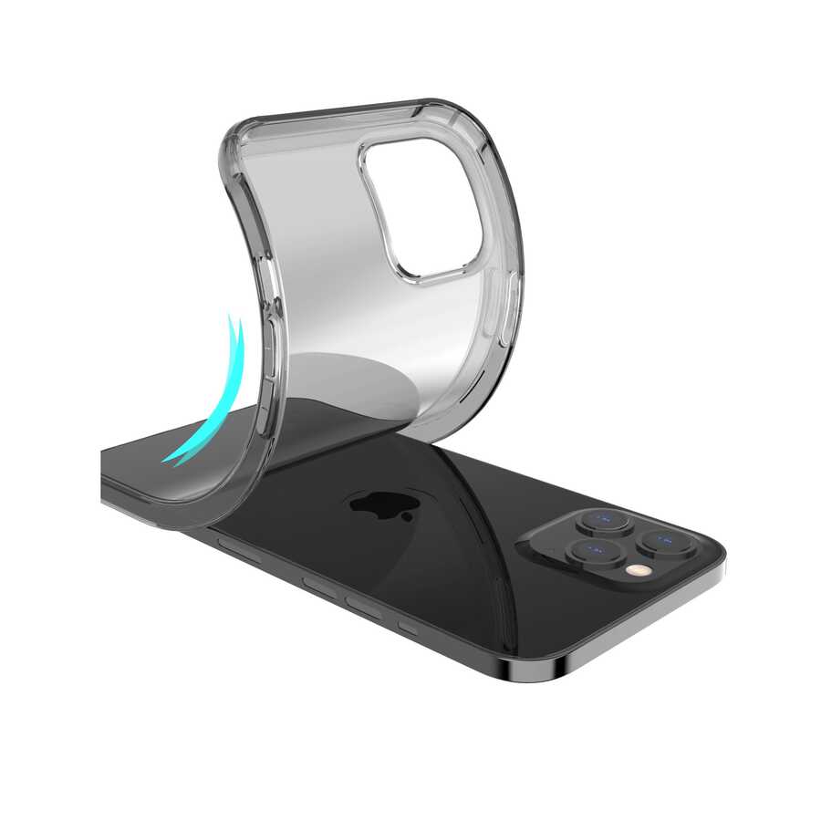 Apple iPhone 12 Pro Kılıf Kajsa Transparent Kapak Gri