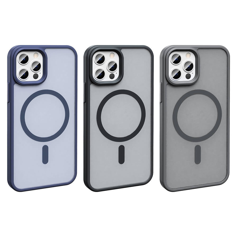 Apple iPhone 12 Pro Kılıf M-safe Şarj Özellikli Mat Arka Yüzey Zore Sio Kapak Lila