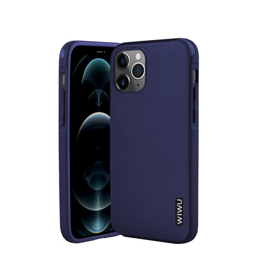 Apple iPhone 12 Pro Kılıf Wiwu Sand Stone Kapak Mavi