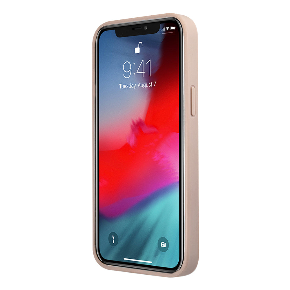 Apple iPhone 12 Pro Max Kılıf Guess Orjinal Lisanslı PU Deri Büyük Metal Logo Dizaynlı Kapak Gri