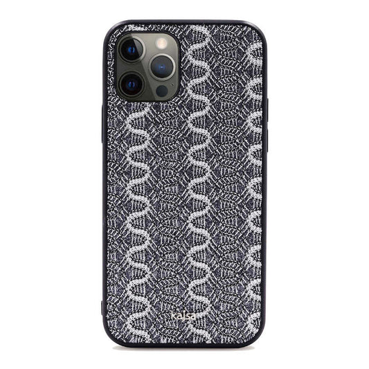 Apple iPhone 12 Pro Max Kılıf Kajsa Glamorous Serisi Waterfall Pattern Kapak Gri
