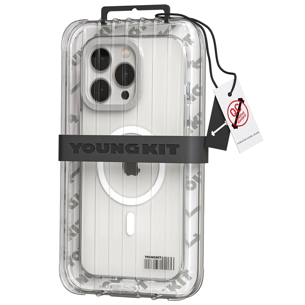 Apple iPhone 12 Pro Max Kılıf Magsafe Şarj Özellikli Youngkit Coloured Glaze Serisi Kapak Siyah