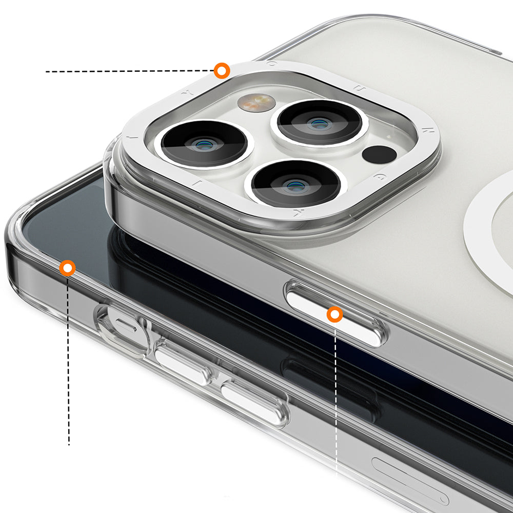 Apple iPhone 12 Pro Max Kılıf Magsafe Şarj Özellikli Youngkit Coloured Glaze Serisi Kapak Mavi