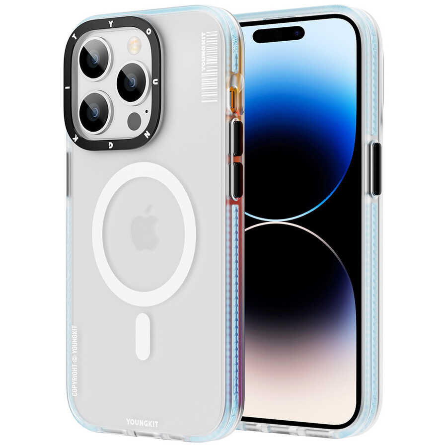 Apple iPhone 12 Pro Max Kılıf Magsafe Şarj Özellikli Youngkit Jane Sand Serisi Kapak Mavi