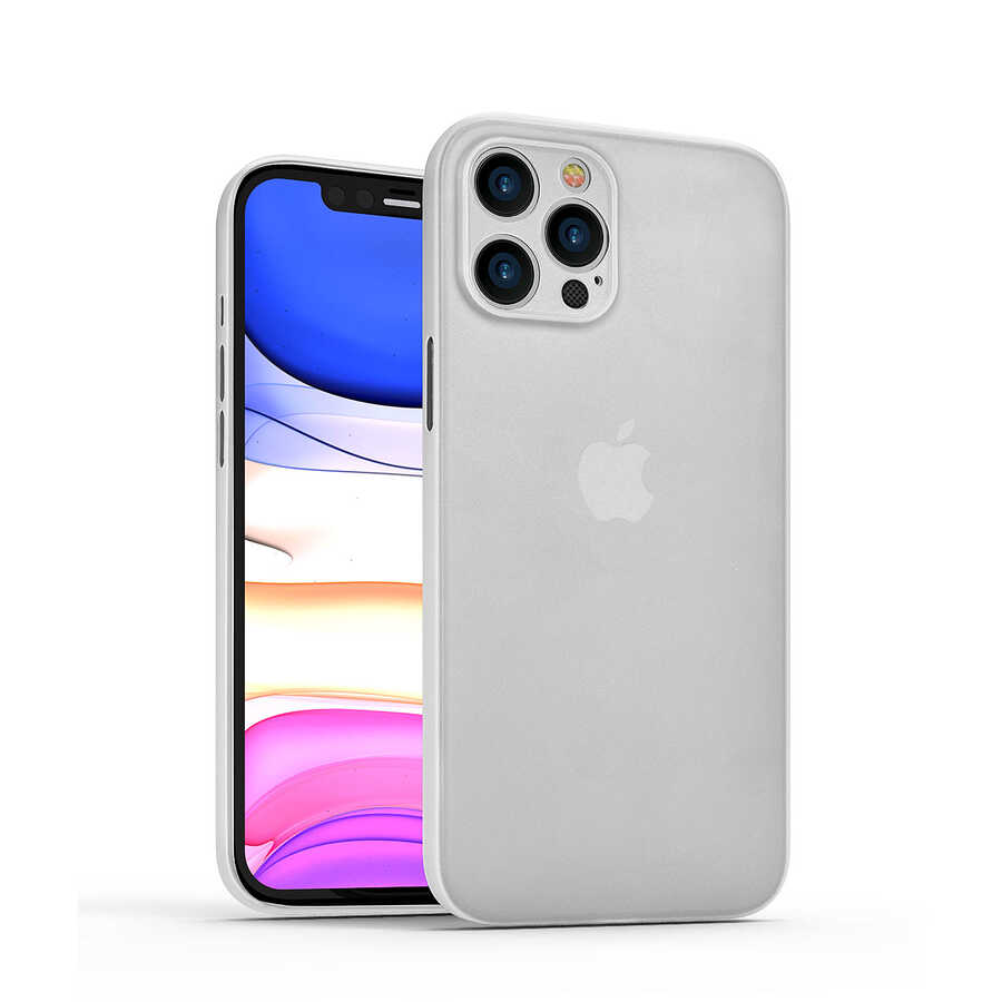 Apple iPhone 12 Pro Max Kılıf Wiwu Skin Nano PP Kapak Beyaz