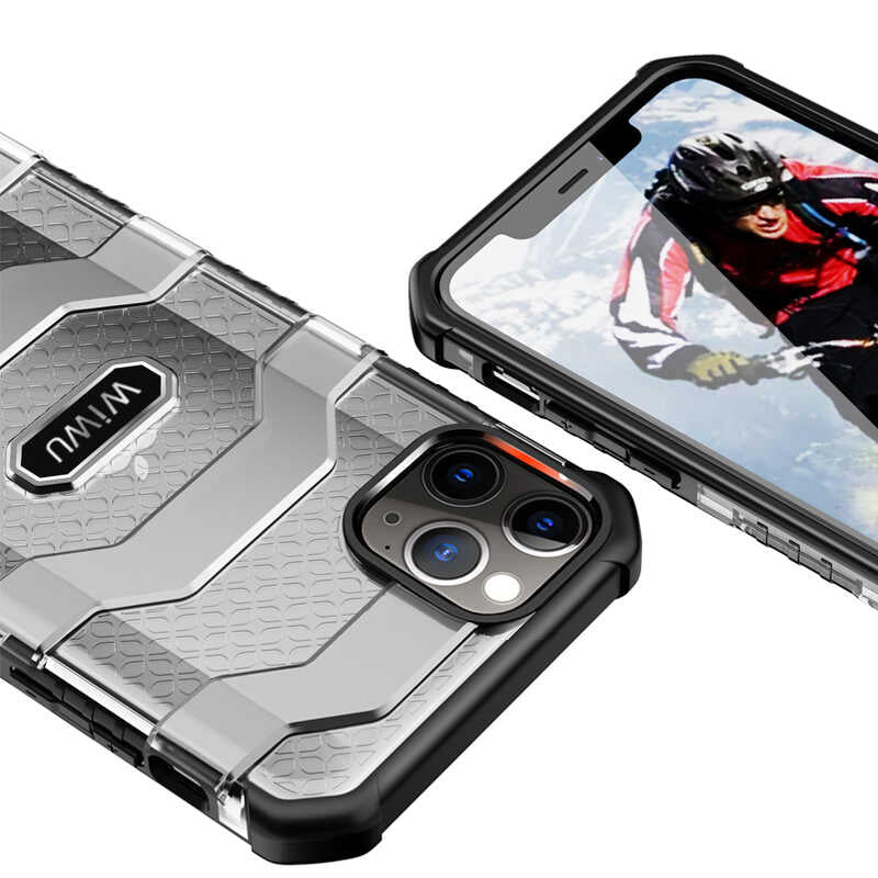 Apple iPhone 12 Pro Max Kılıf Wiwu Voyager Kapak Siyah