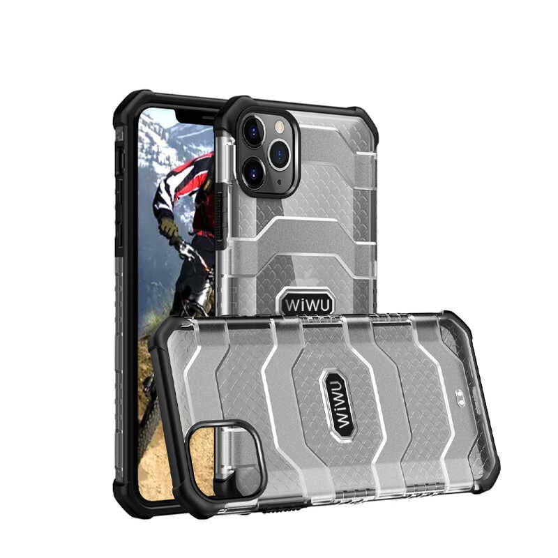 Apple iPhone 12 Pro Max Kılıf Wiwu Voyager Kapak Siyah