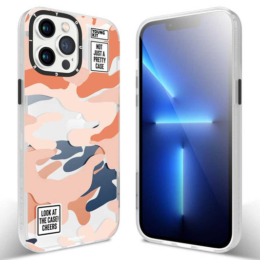 Apple iPhone 12 Pro Max Kılıf YoungKit Kamuflaj Serisi Kapak Kırmızı
