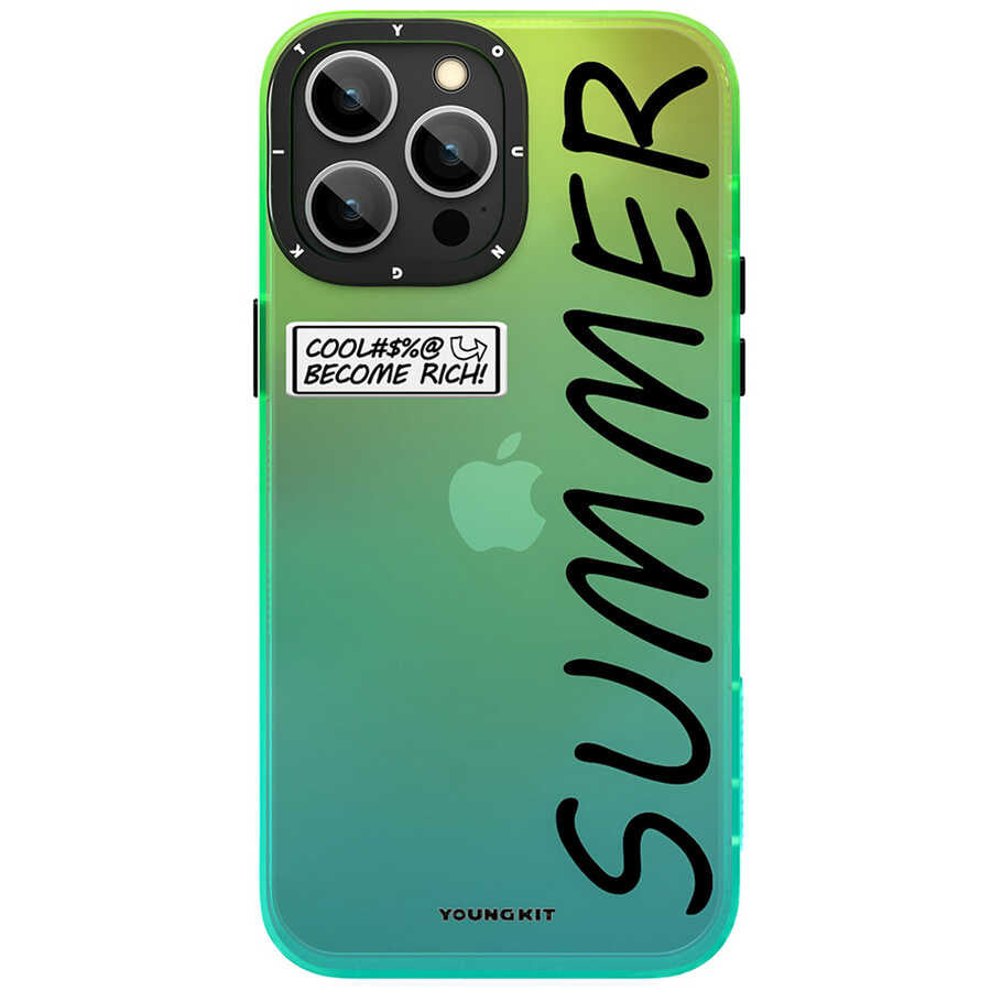 Apple iPhone 12 Pro Max Kılıf YoungKit Summer Serisi Kapak Yeşil