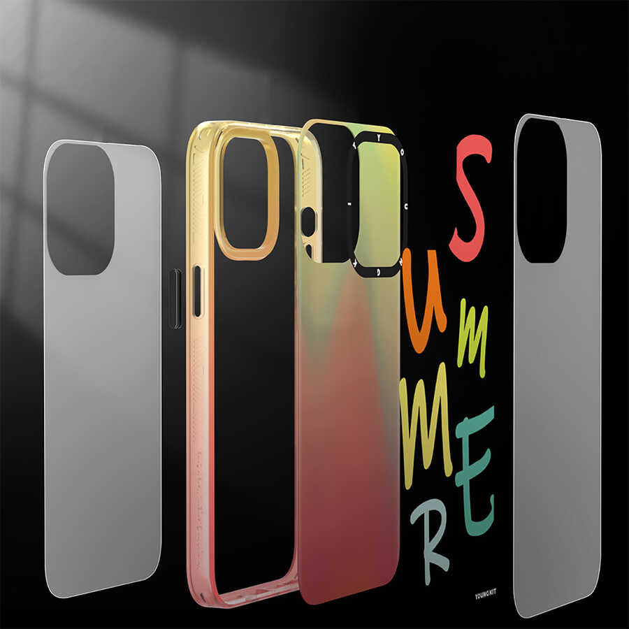 Apple iPhone 12 Pro Max Kılıf YoungKit Summer Serisi Kapak Rose Gold