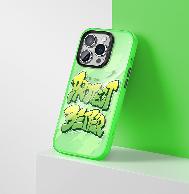 Apple iPhone 13 Kılıf Airbagli TPU Yazı Temalı Benks Dynamic New Kapak Mavi