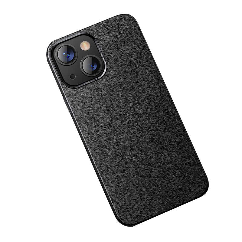 Apple iPhone 13 Kılıf Benks Magnetic Hakiki Deri Kılıf Siyah