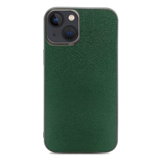 Apple iPhone 13 Kılıf Kajsa Luxe Collection Hakiki Deri Kapak Yeşil