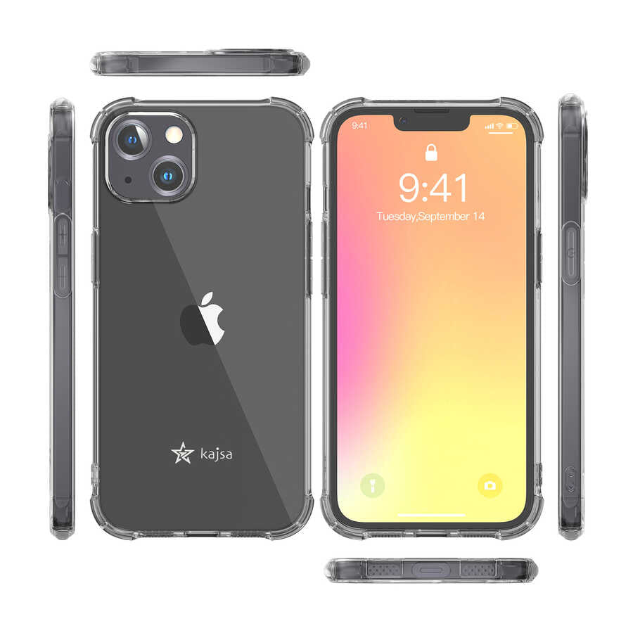 Apple iPhone 13 Kılıf Kajsa Transparent Kapak Gri