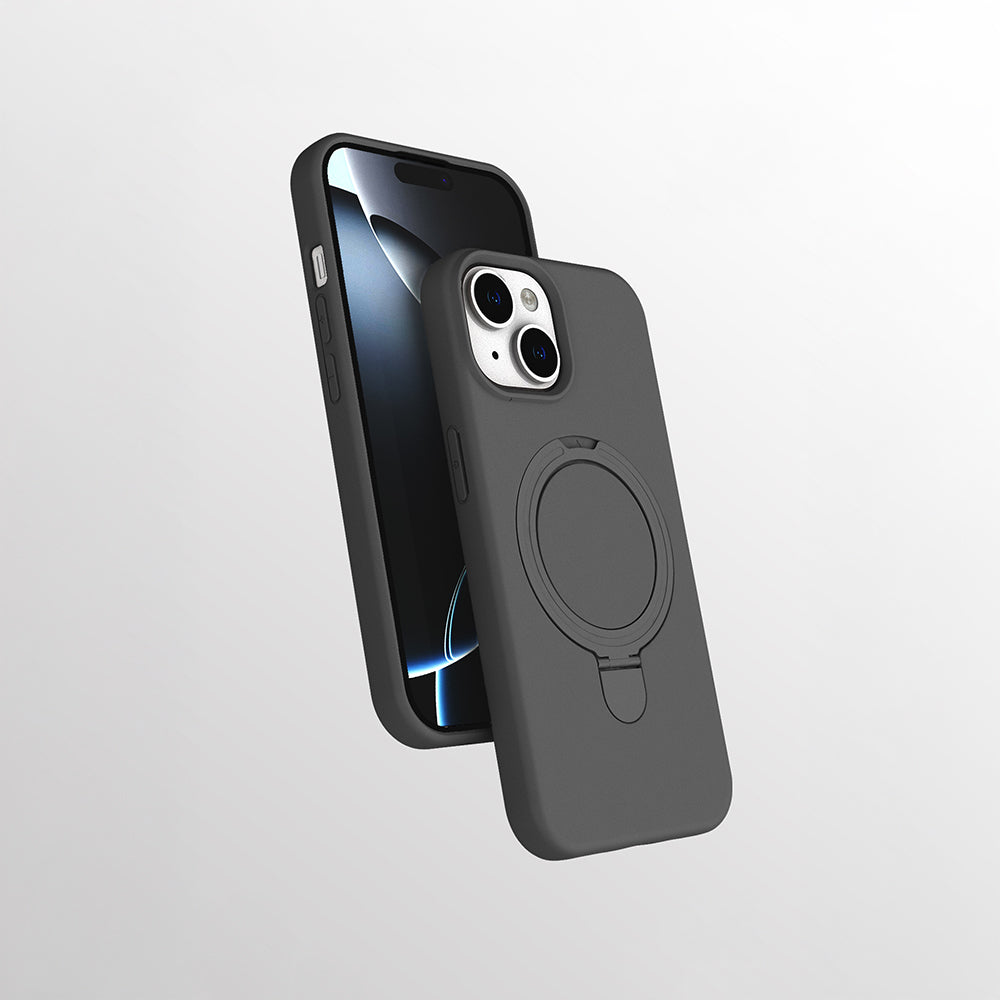 Apple iPhone 13 Kılıf M-safe Şarj Özellikli Standlı Zore Samara Kapak Lila