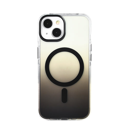 Apple iPhone 13 Kılıf M-safe Şarj Özellikli Transparan Renk Geçişli Zore Toros Kapak Siyah