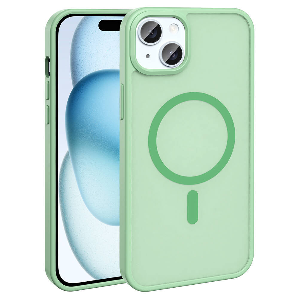 Apple iPhone 13 Kılıf M-safe Şarj Özellikli Mat Arka Yüzey Zore Sio Kapak Lila