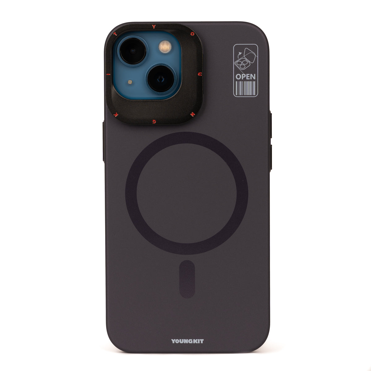 Apple iPhone 13 Kılıf Magsafe Şarj Özellikli Standlı YoungKit Hermit Bracket Serisi Kapak Derin Mor