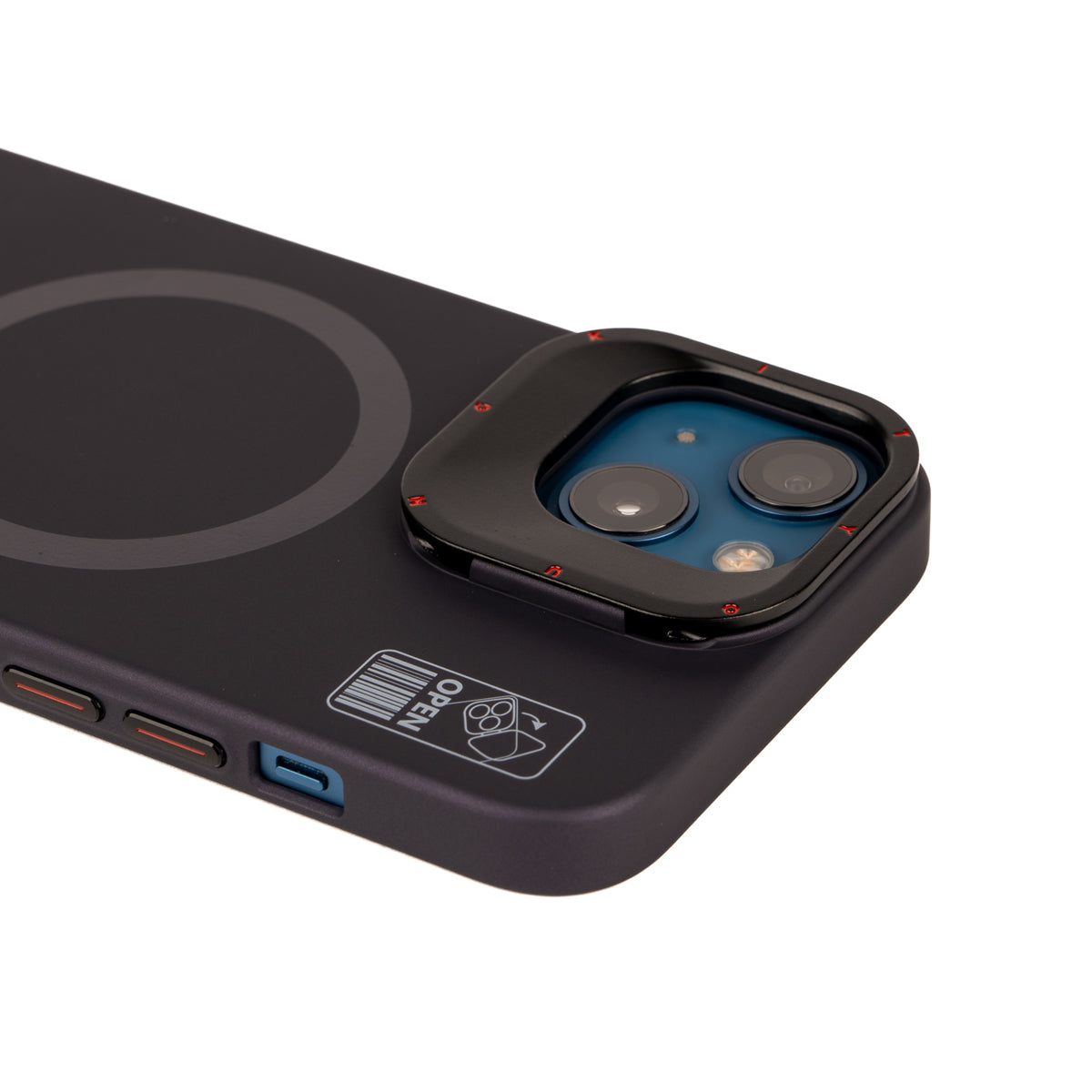 Apple iPhone 13 Kılıf Magsafe Şarj Özellikli Standlı YoungKit Hermit Bracket Serisi Kapak Derin Mor