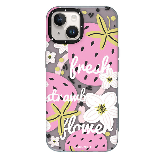 Apple iPhone 13 Kılıf Magsafe Şarj Özellikli Yaz Meyvesi Desenli Youngkit Fruity Flavour Serisi Kapak Pembe