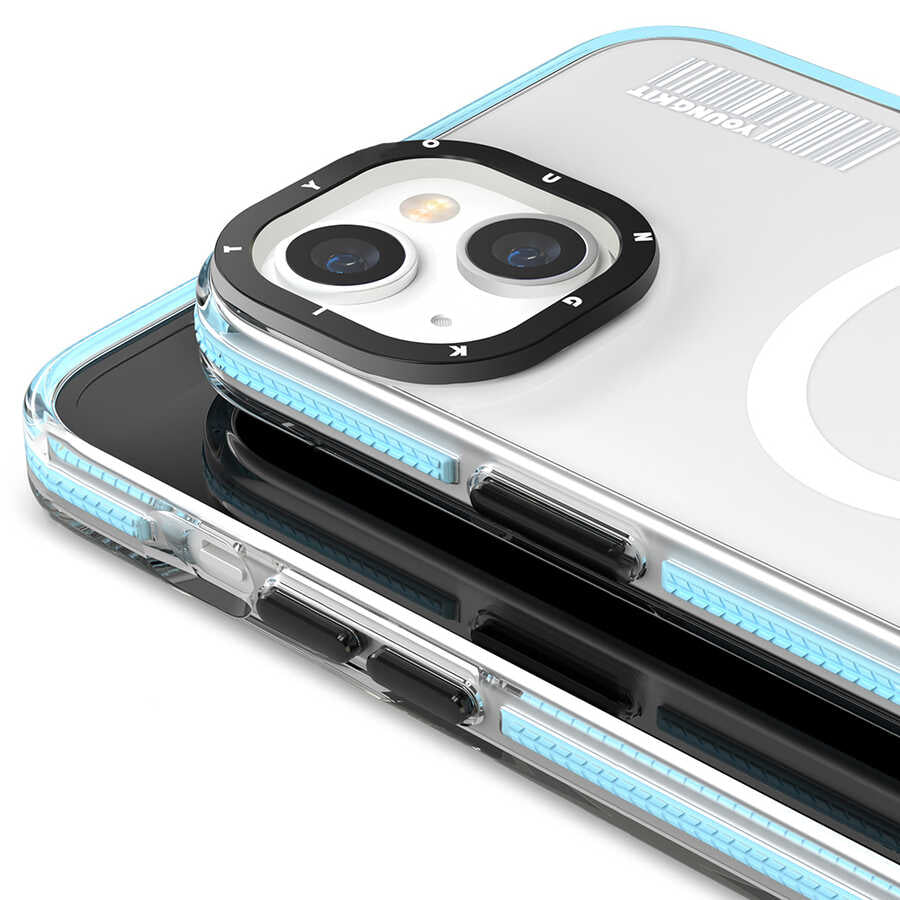 Apple iPhone 13 Kılıf Magsafe Şarj Özellikli YoungKit Exquisite Serisi Kapak Mavi