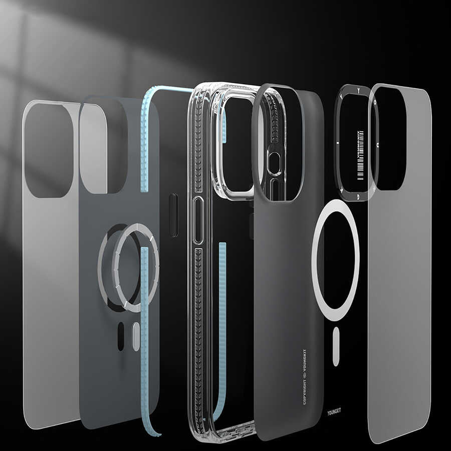 Apple iPhone 13 Kılıf Magsafe Şarj Özellikli YoungKit Exquisite Serisi Kapak Mor