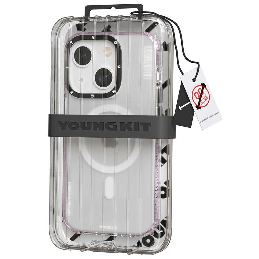 Apple iPhone 13 Kılıf Magsafe Şarj Özellikli Youngkit Jane Sand Serisi Kapak Pembe