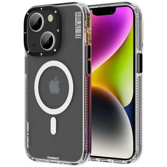 Apple iPhone 13 Kılıf Magsafe Şarj Özellikli Youngkit Jane Sand Serisi Kapak Siyah