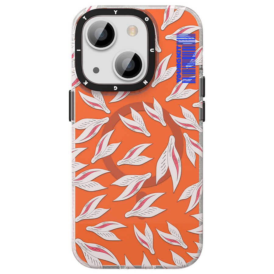 Apple iPhone 13 Kılıf Magsafe Şarj Özellikli Youngkit Play Rabbit Serisi Kapak Kırmızı