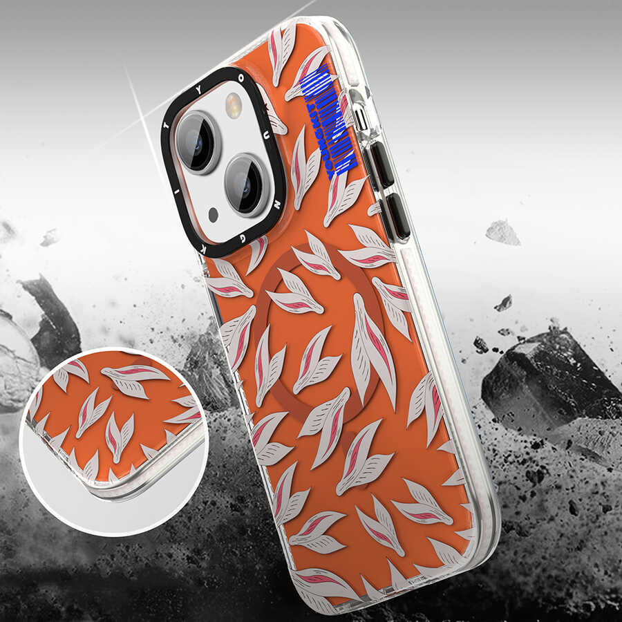 Apple iPhone 13 Kılıf Magsafe Şarj Özellikli Youngkit Play Rabbit Serisi Kapak Sarı