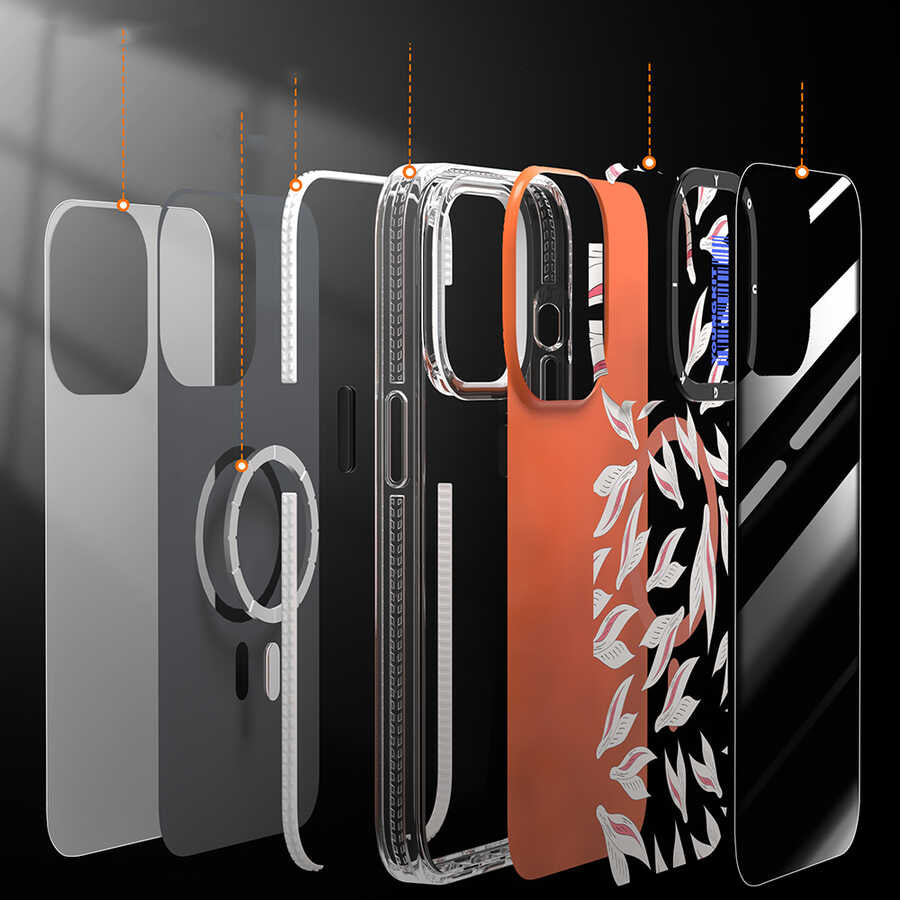 Apple iPhone 13 Kılıf Magsafe Şarj Özellikli Youngkit Play Rabbit Serisi Kapak Sarı