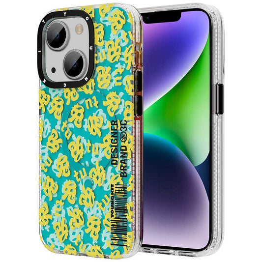 Apple iPhone 13 Kılıf Magsafe Şarj Özellikli Youngkit Play Rabbit Serisi Kapak Sarı