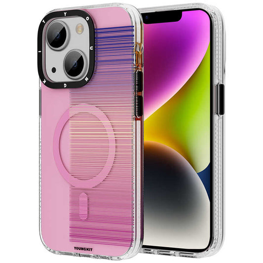 Apple iPhone 13 Kılıf Magsafe Şarj Özellikli Youngkit Pure Serisi Kapak Pembe