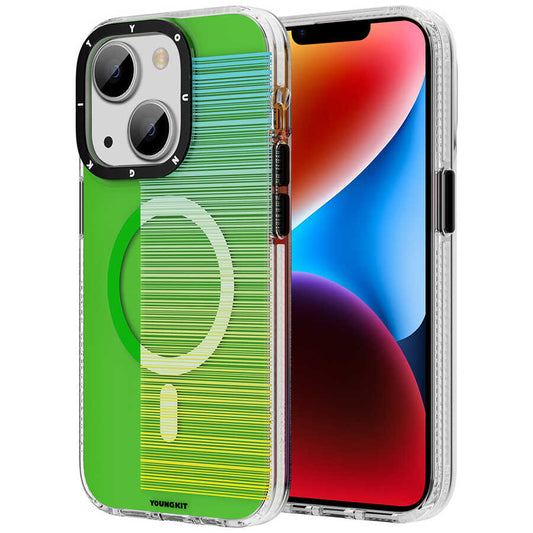 Apple iPhone 13 Kılıf Magsafe Şarj Özellikli Youngkit Pure Serisi Kapak Yeşil