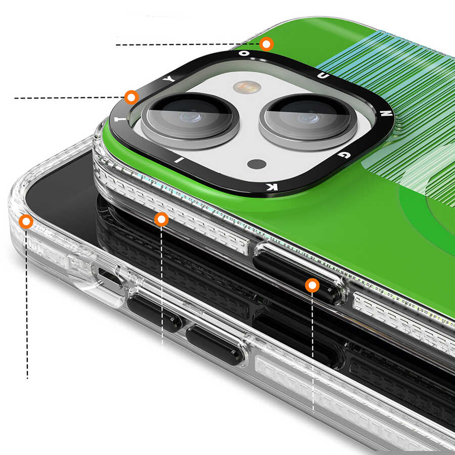 Apple iPhone 13 Kılıf Magsafe Şarj Özellikli Youngkit Pure Serisi Kapak Yeşil