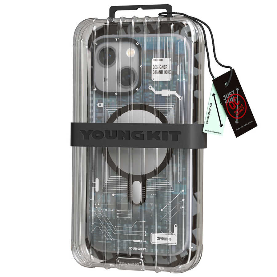 Apple iPhone 13 Kılıf Magsafe Şarj Özellikli YoungKit Technology Serisi Kapak Kırmızı