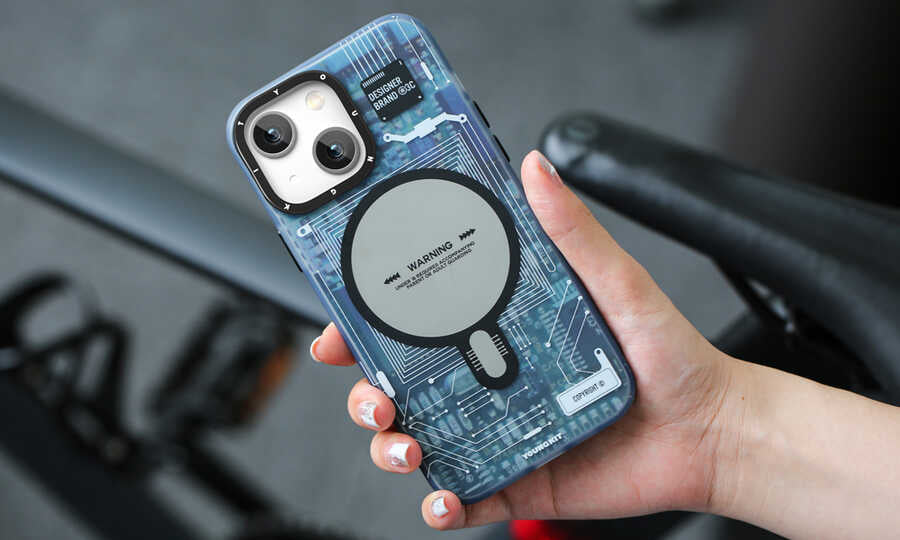 Apple iPhone 13 Kılıf Magsafe Şarj Özellikli YoungKit Technology Serisi Kapak Kırmızı