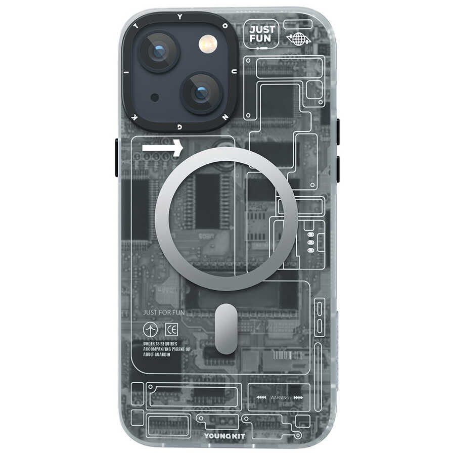 Apple iPhone 13 Kılıf Magsafe Şarj Özellikli YoungKit Technology Serisi Kapak Kırmızı