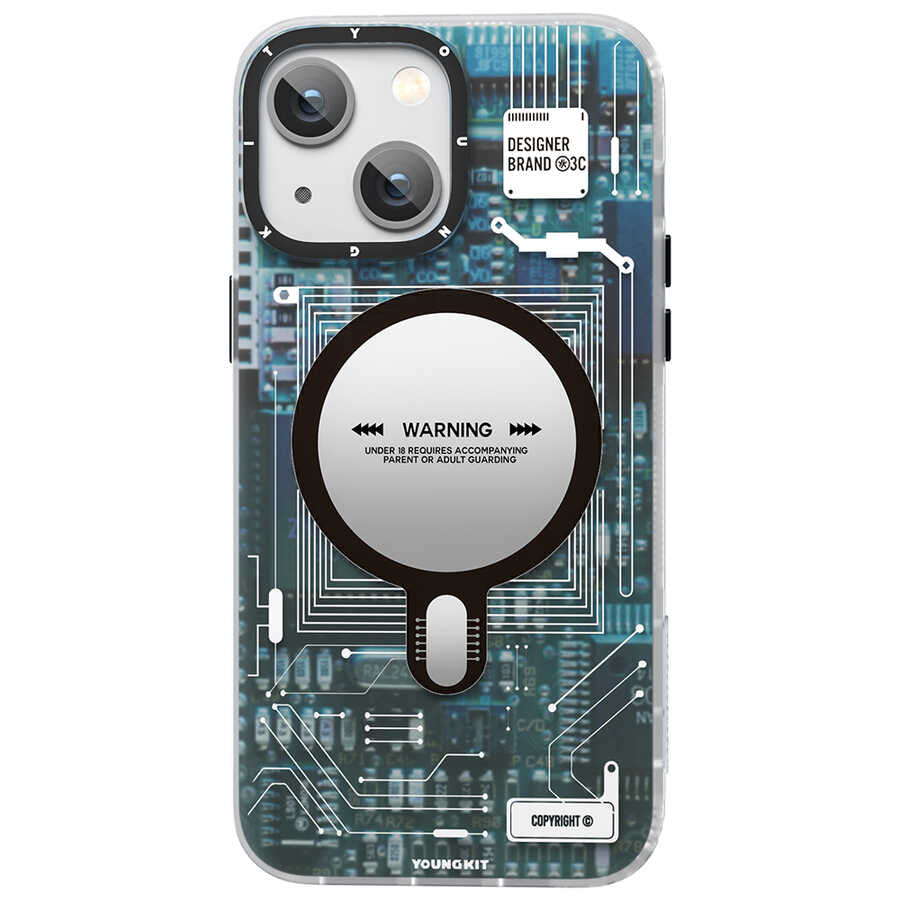 Apple iPhone 13 Kılıf Magsafe Şarj Özellikli YoungKit Technology Serisi Kapak Kırmızı