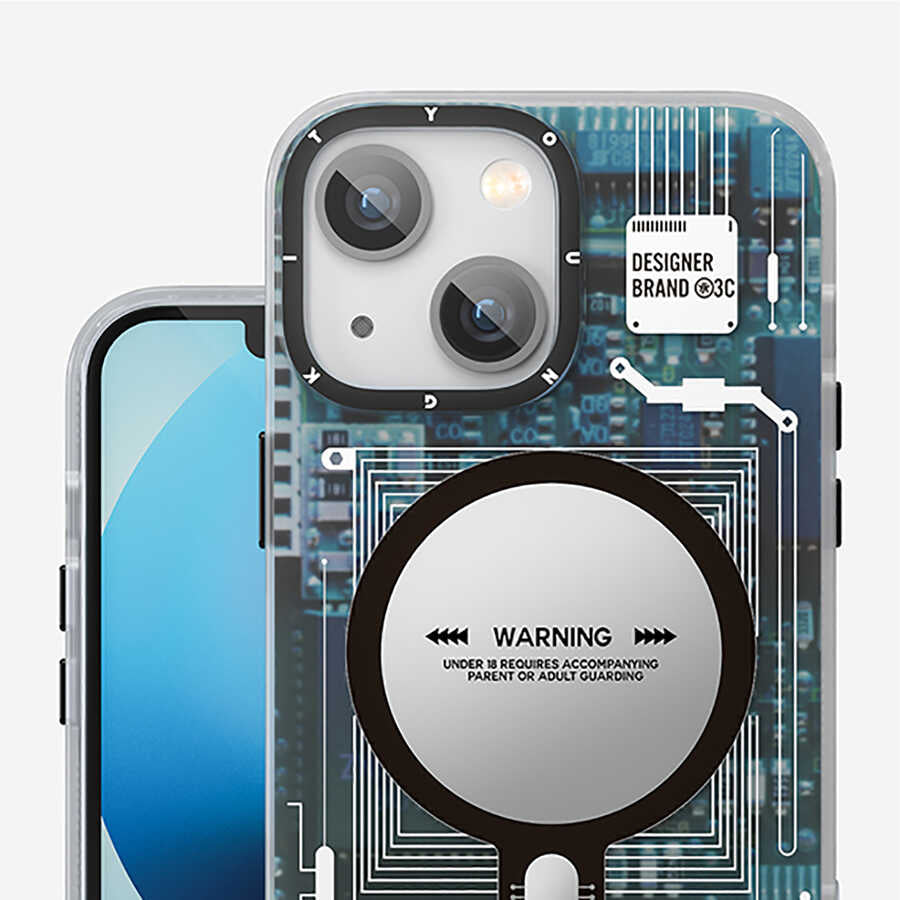 Apple iPhone 13 Kılıf Magsafe Şarj Özellikli YoungKit Technology Serisi Kapak Siyah