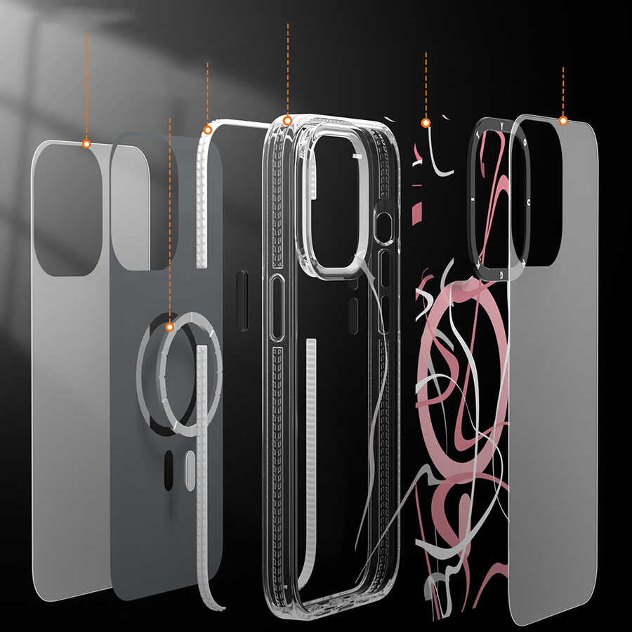 Apple iPhone 13 Kılıf Magsafe Şarj Özellikli Youngkit Water-Ink Serisi Kapak Beyaz