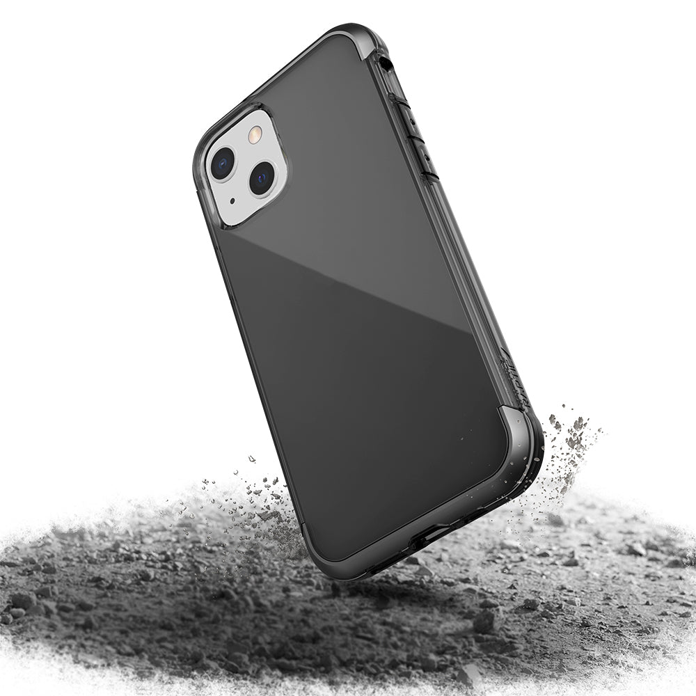 Apple iPhone 13 Kılıf Raptic Air Serisi Airbag Tasarımlı Metal Köşelikli Şeffaf Kapak Mavi